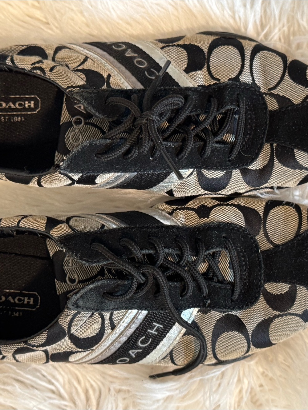 Coach Black & Silver Signature Logo Sneakers